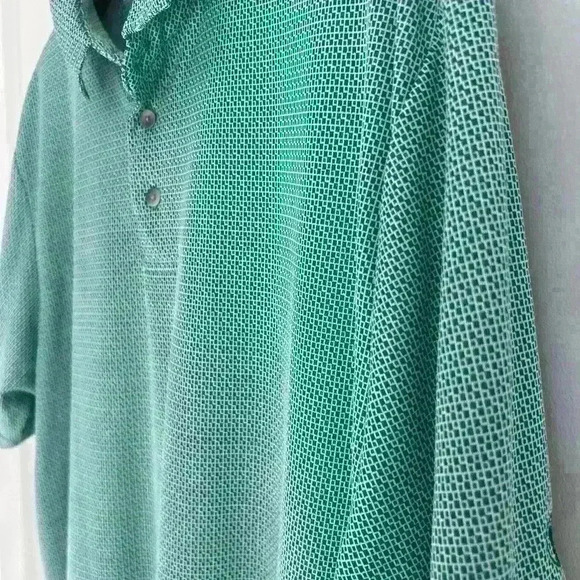 Pro Tour Coolplay Polo Shirt Mens XL Green Striped Short Sleeve 100% Polyester - Picture 2 of 5